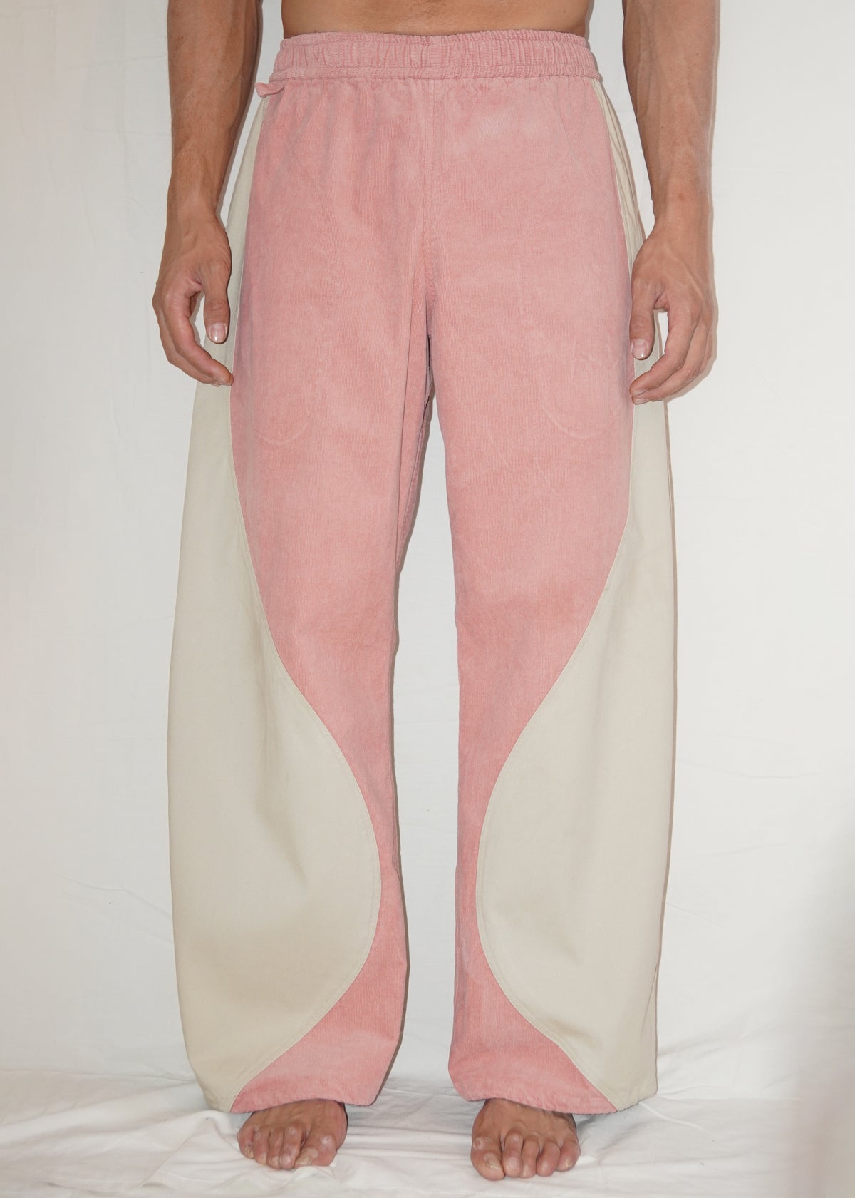 Raindrop Pants in Strawberry/Cream
