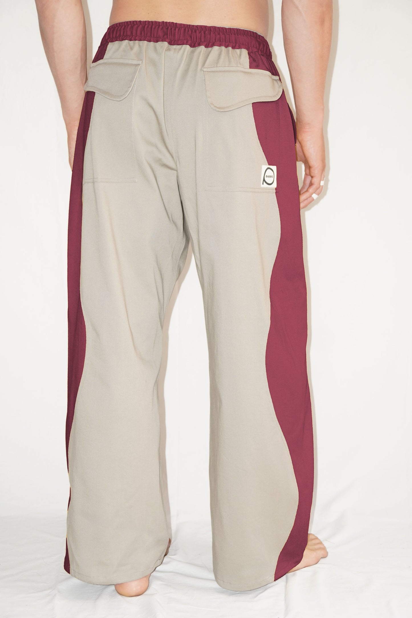 The Poppy Pants in Bordeaux / Beige
