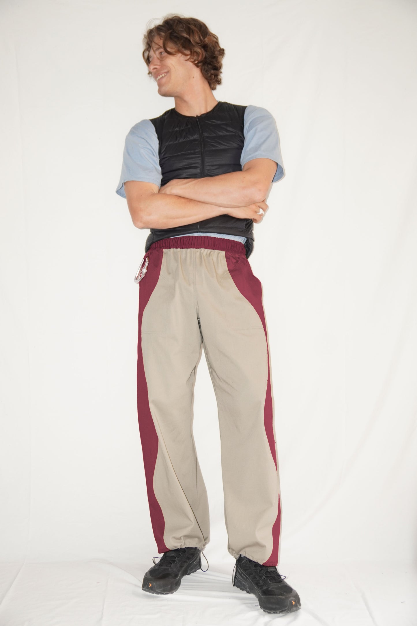 The Poppy Pants in Bordeaux / Beige