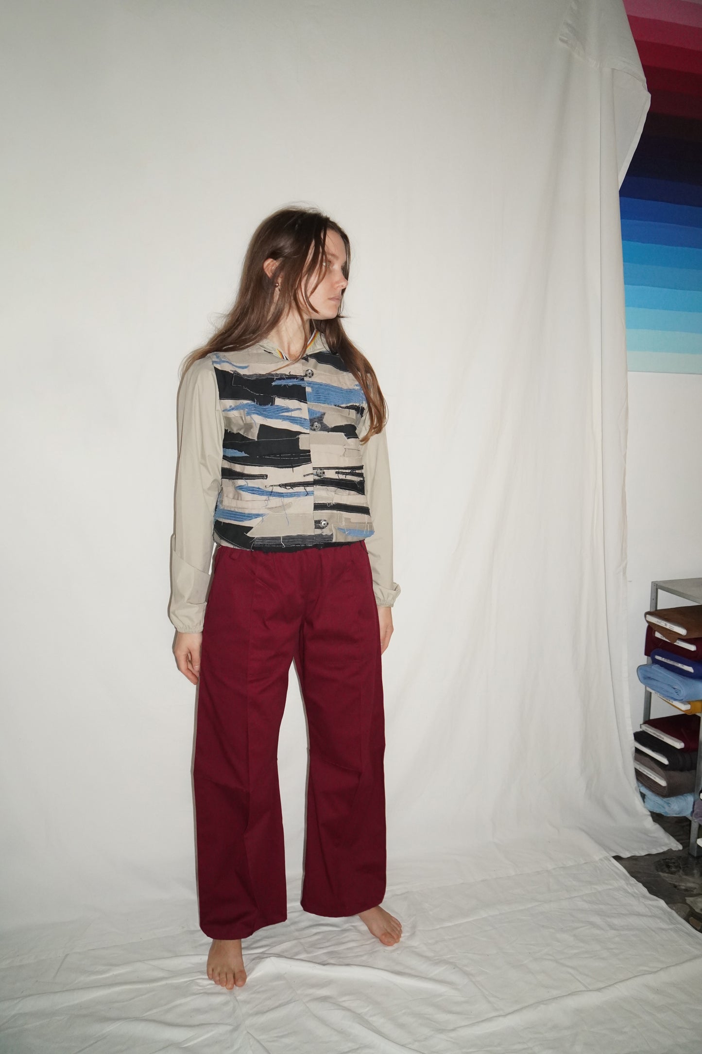 Piuma Cross Pants in Bordeaux