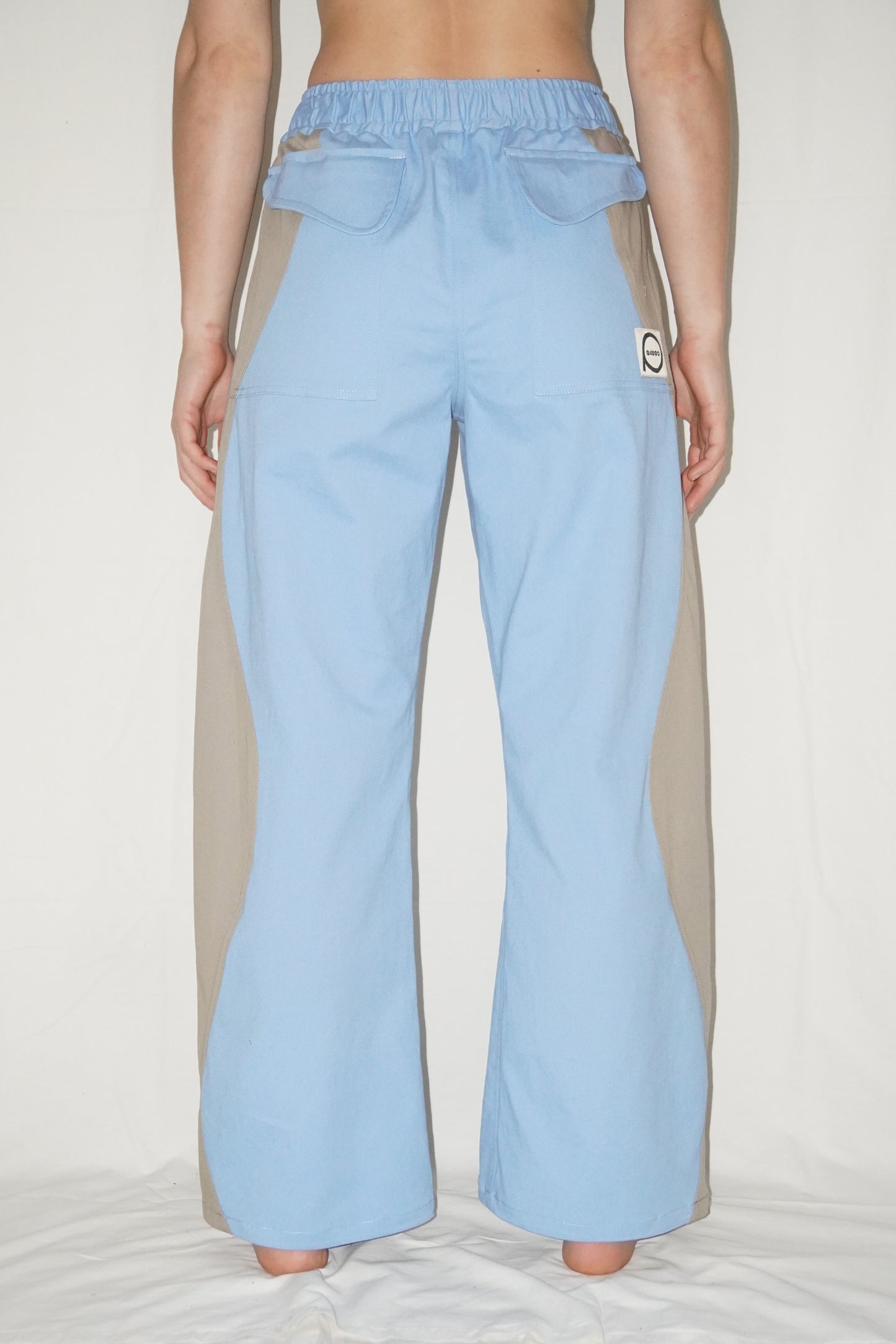 The Poppy Pants in Sky/Beige