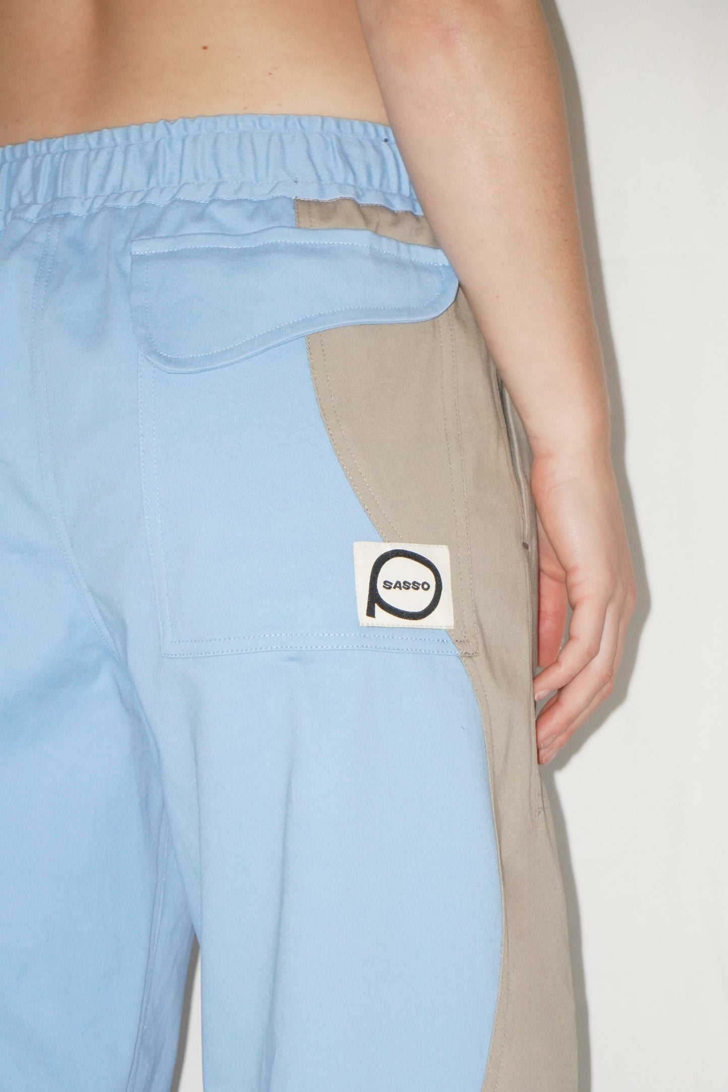 The Poppy Pants in Sky/Beige
