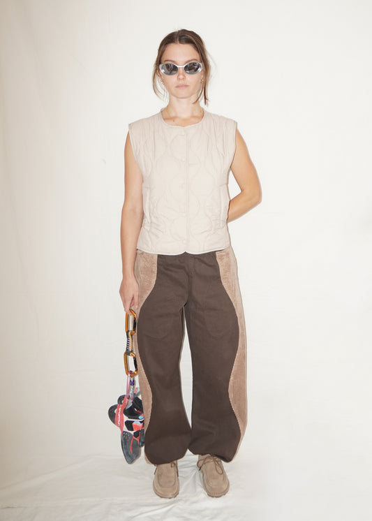 The Poppy Pants in Wood/Almond