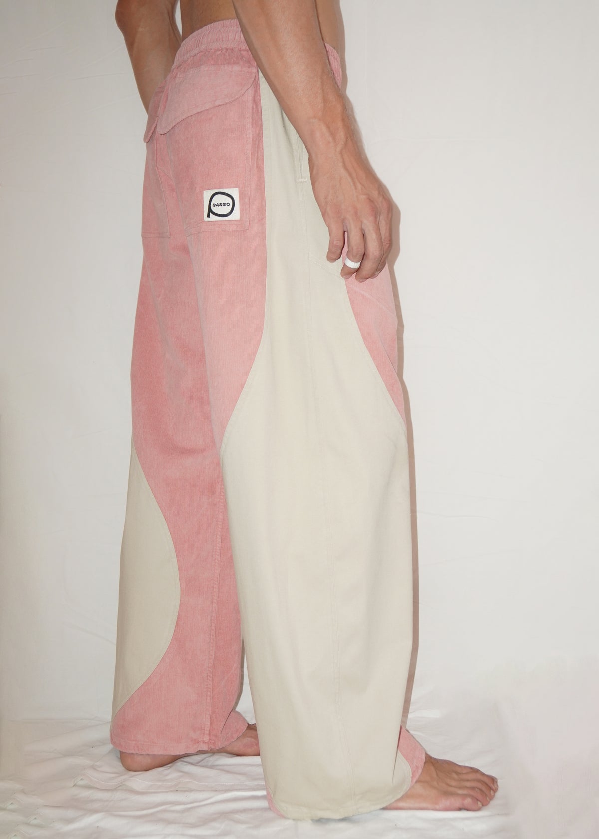 Raindrop Pants in Strawberry/Cream