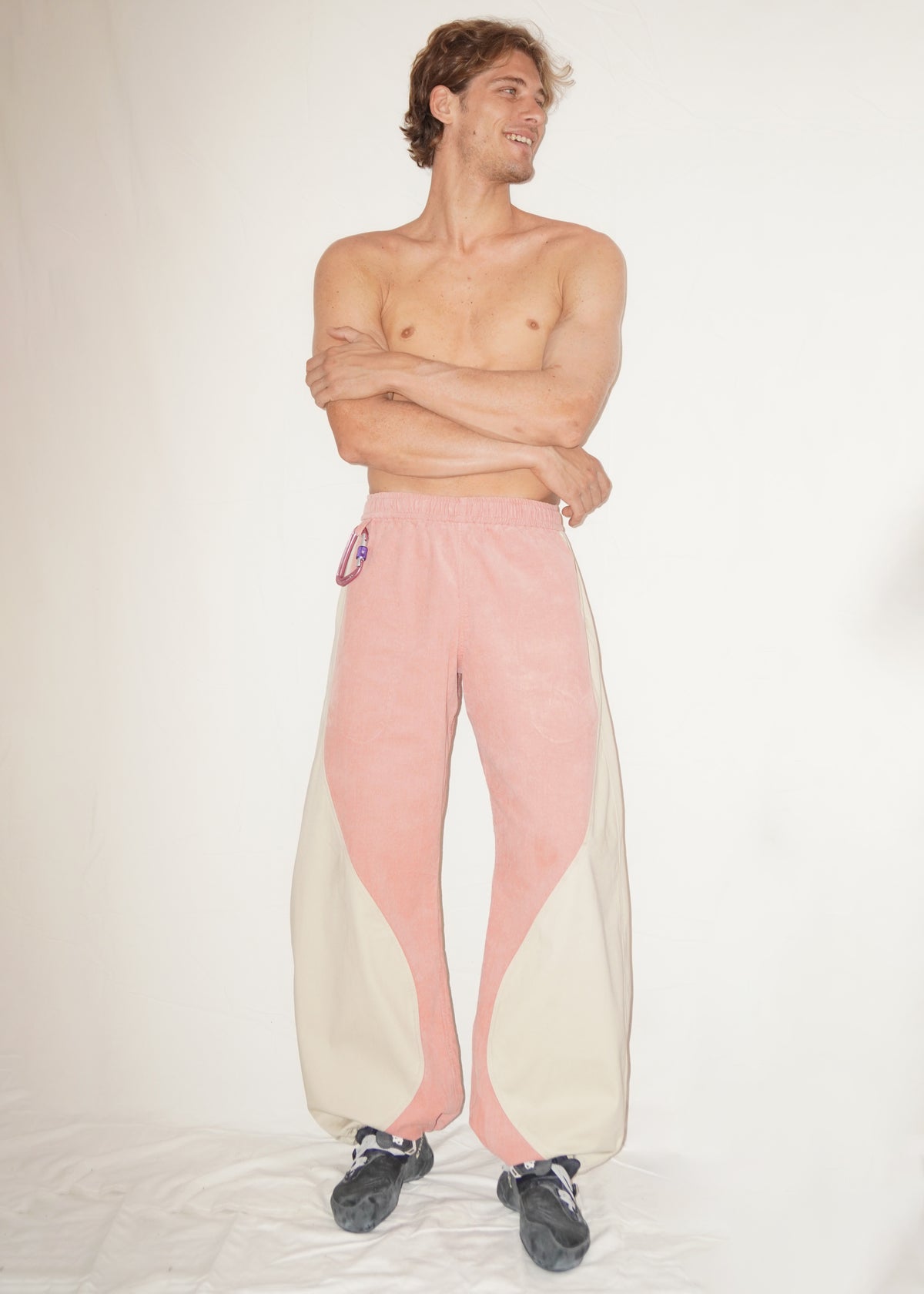 Raindrop Pants in Strawberry/Cream