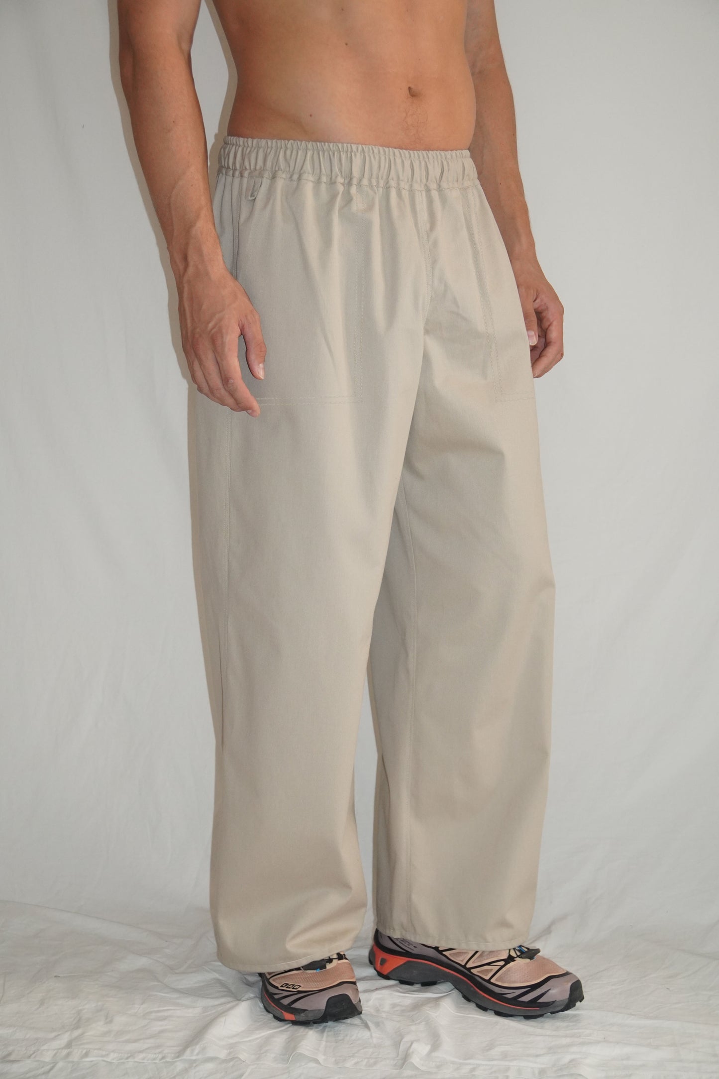 The Doctor Wide Leg Pants in Beige