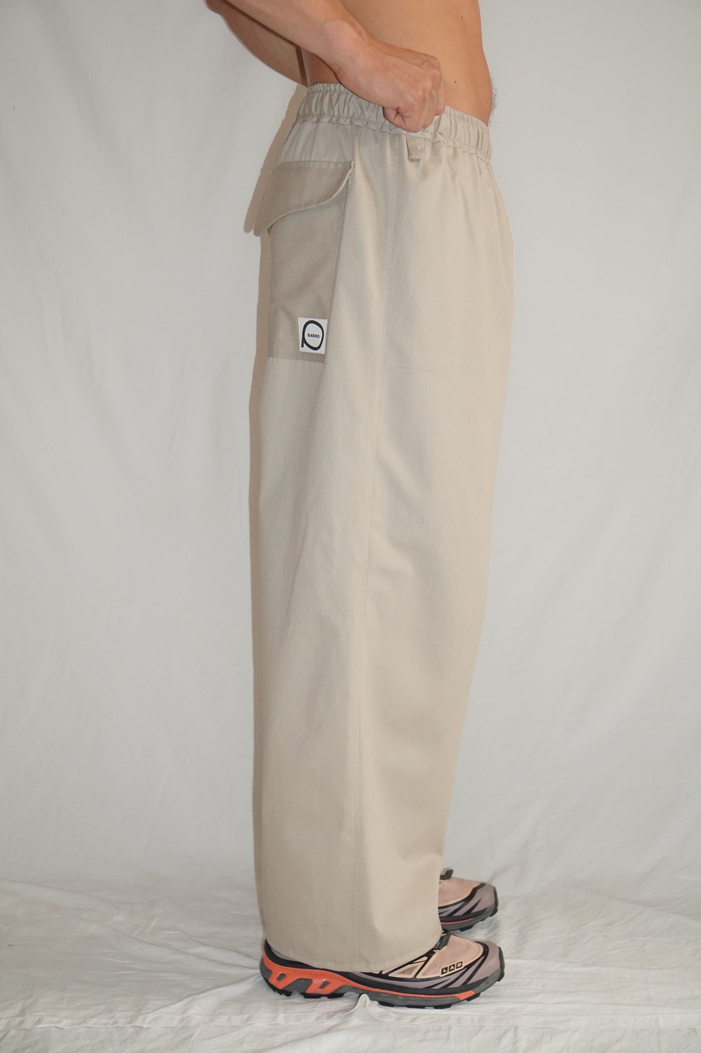 The Doctor Wide Leg Pants in Beige