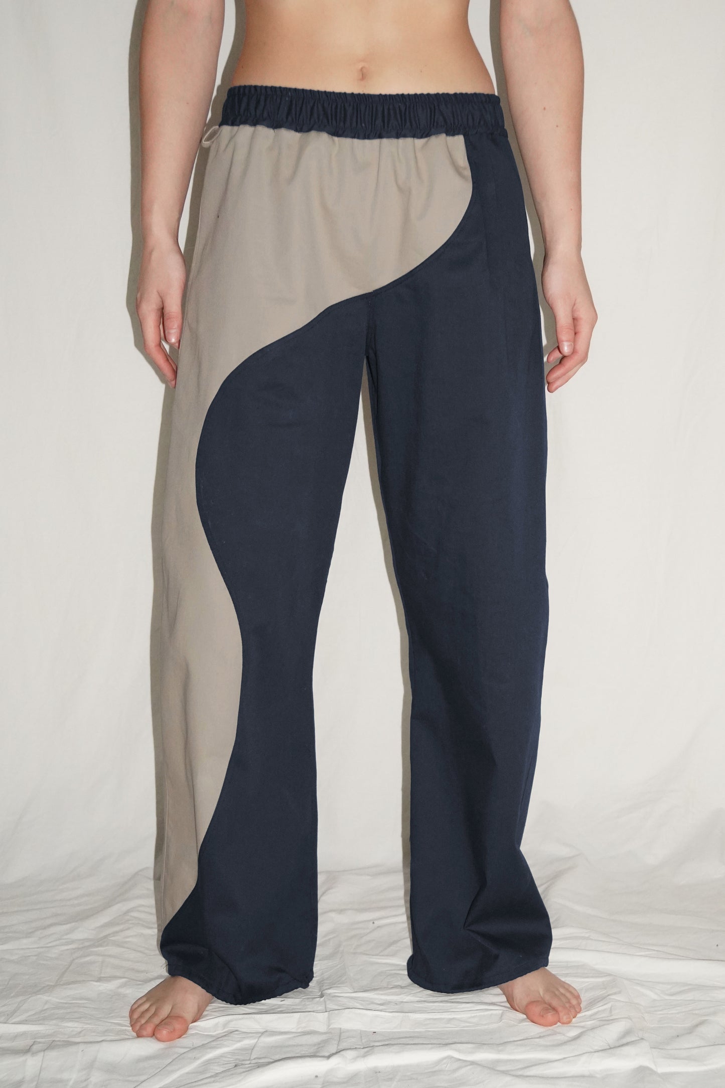 The Zoomies Pants In Navy / Beige