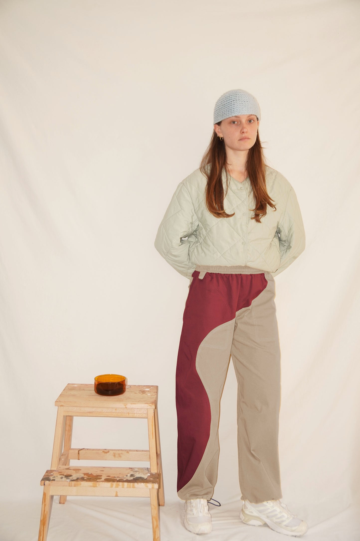 The Zoomies Pants in Bordeaux / Beige