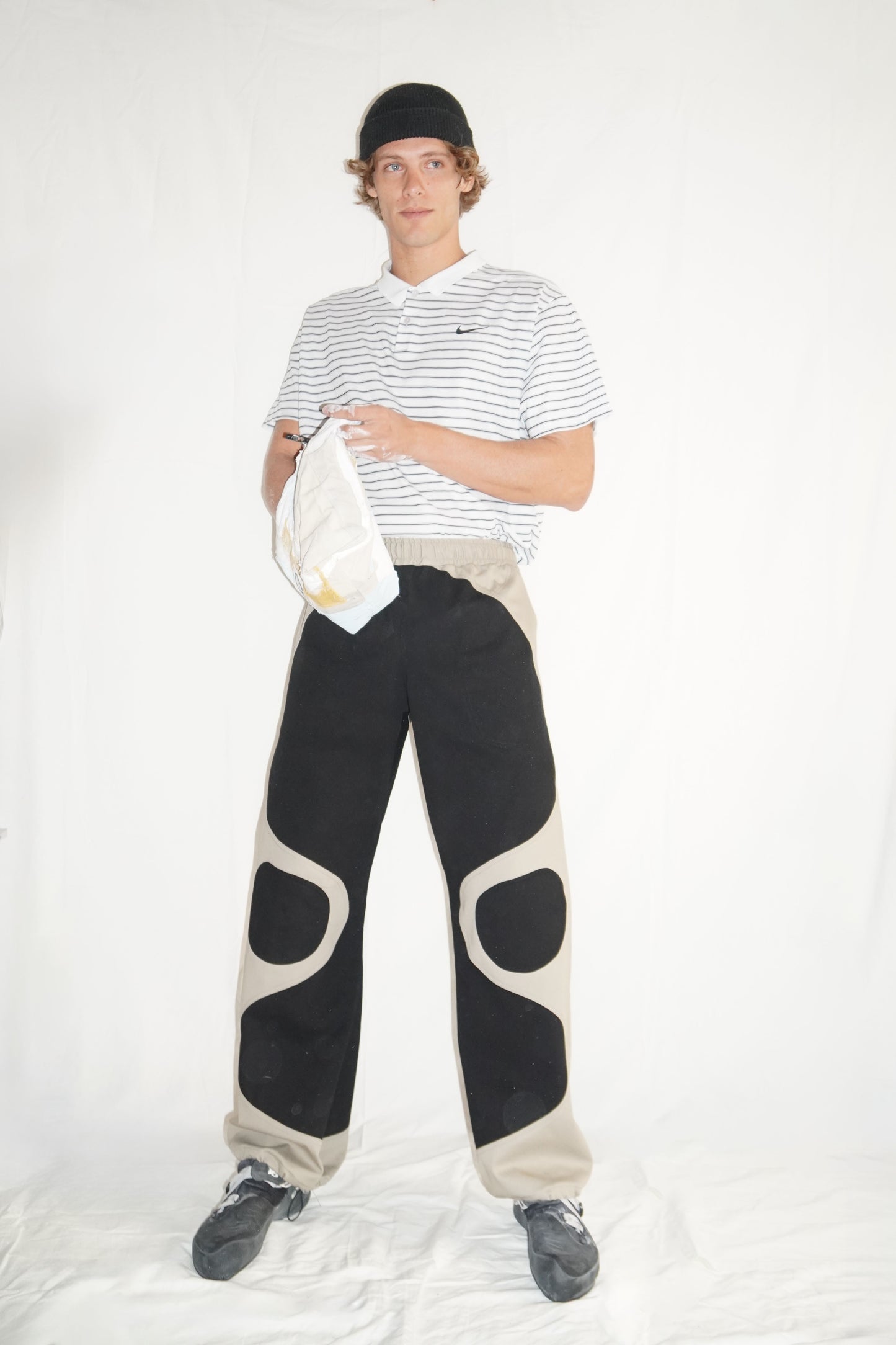 The Firebug Pants in Black / Beige