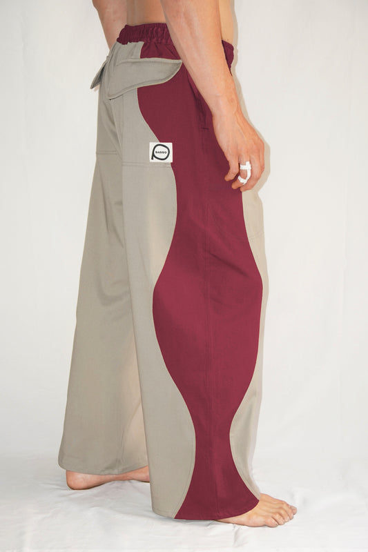 The Poppy Pants in Bordeaux / Beige