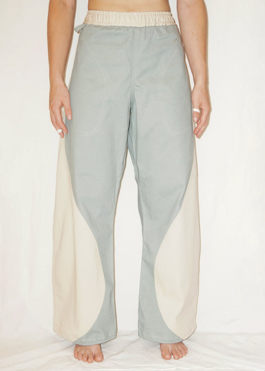 Raindrop Pants in Mint/Cream