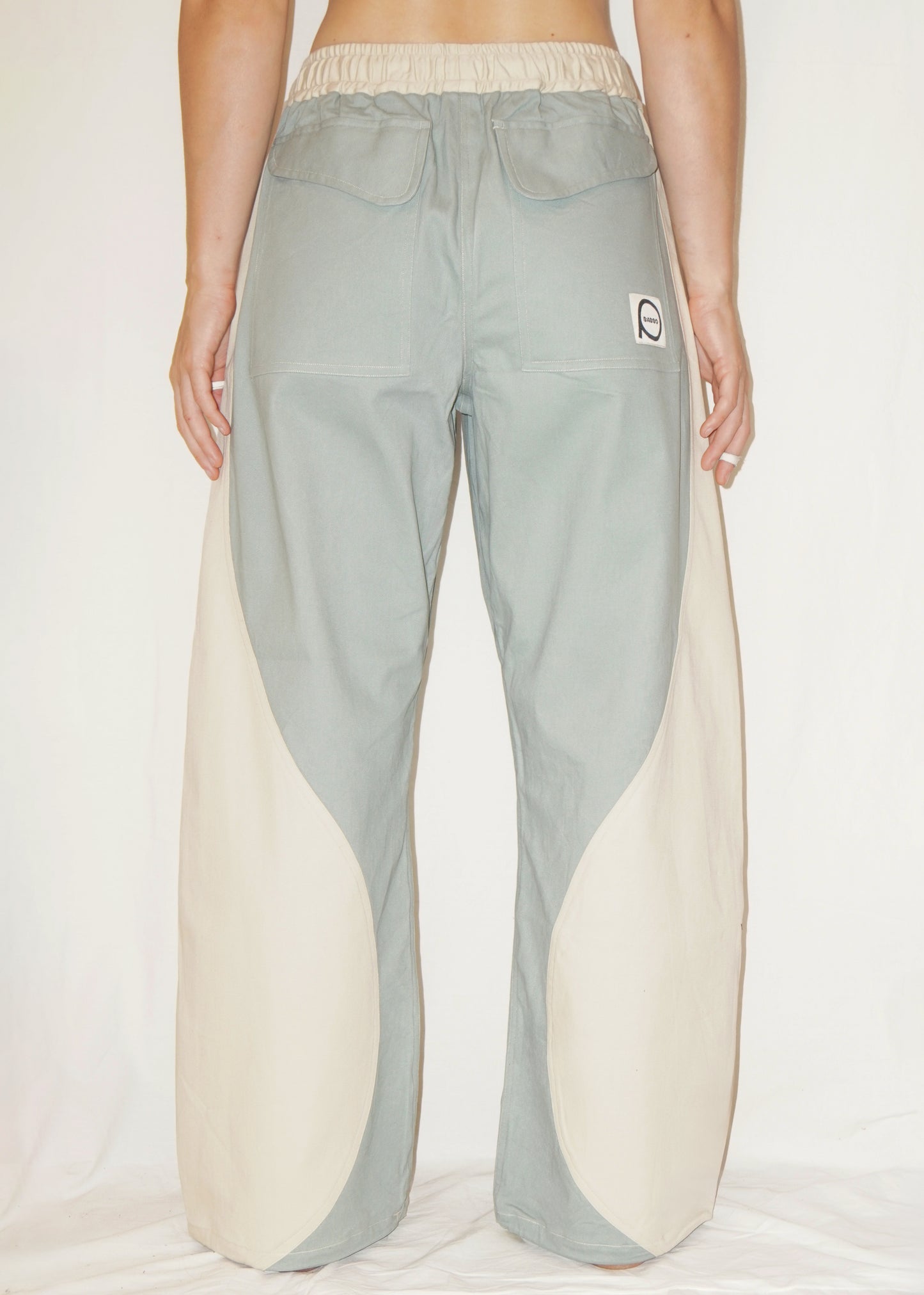 Raindrop Pants in Mint/Cream