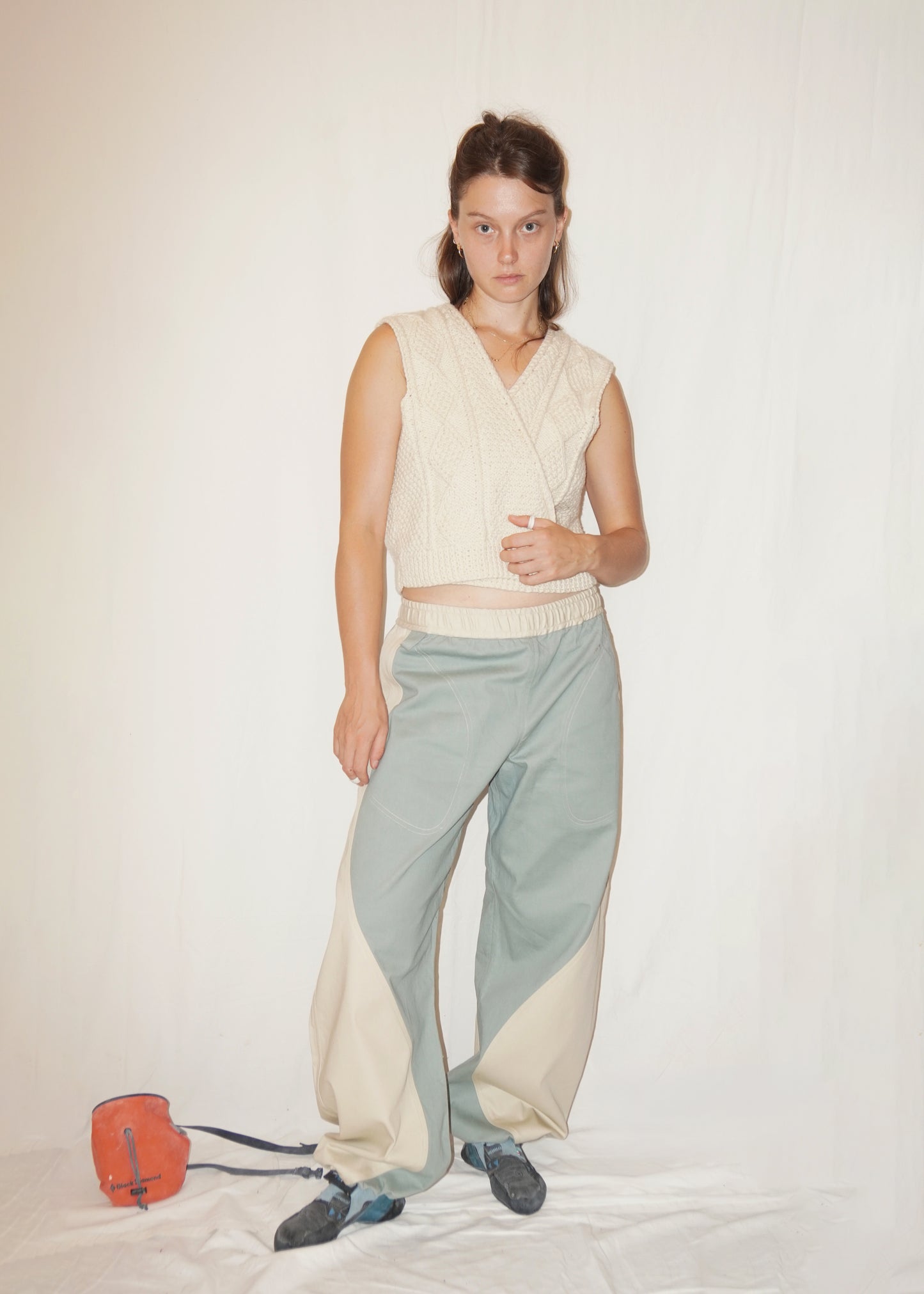 Raindrop Pants in Mint/Cream