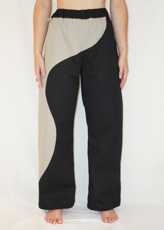 The Zoomies Pants in Black / Beige